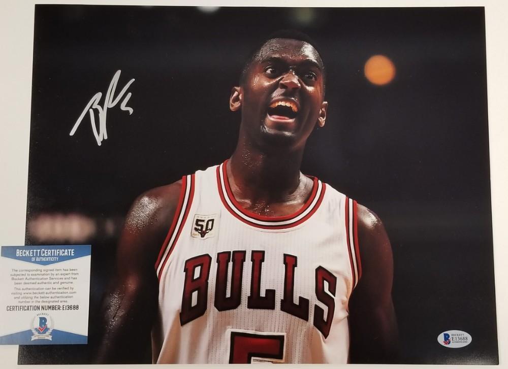 BOBBY PORTIS Signed 11x14 Photo Poster painting Chicago Bulls Autograph ~ Beckett BAS COA