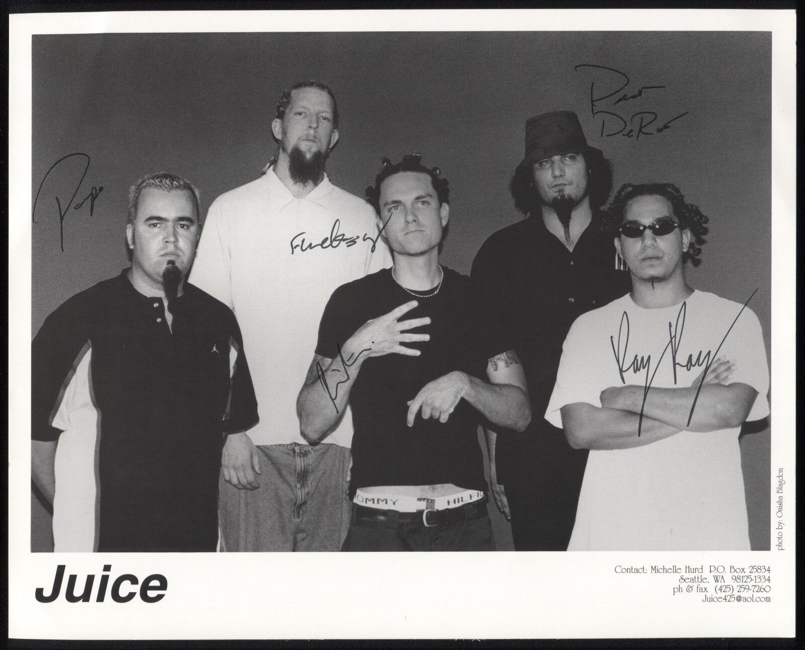 Juice Signed 8x10 Photo Poster painting Autographed Photo Poster paintinggraph Vintage Signature Full Band