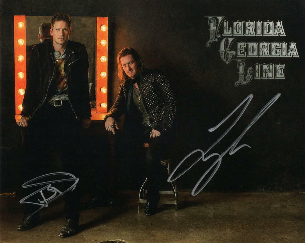 FLORIDA GEORGIA LINE SIGNED AUTOGRAPH 8X10 Photo Poster painting - DIG YOUR ROOTS, LIFE ROLLS ON