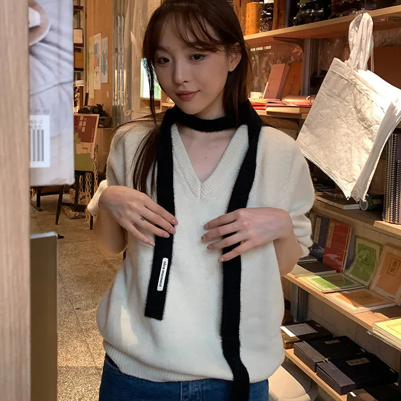 Women’s Minimalist Classic Style Solid Color Polyester Scarf