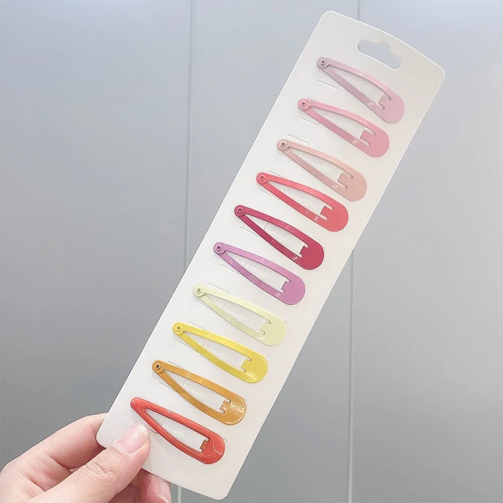 10/20/30/40 New Women Girls Cute Colorful Waterdrop Shape Hairpins Sweet Hair Clips Barrettes Slid Clip Fashion Hair Accessories