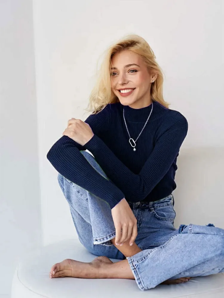 Churchf Churchf Color Half Turtleneck Sweater 2024 Autumn And Winter Female (24 Color Spot) Slim Knit Bottom Shirt