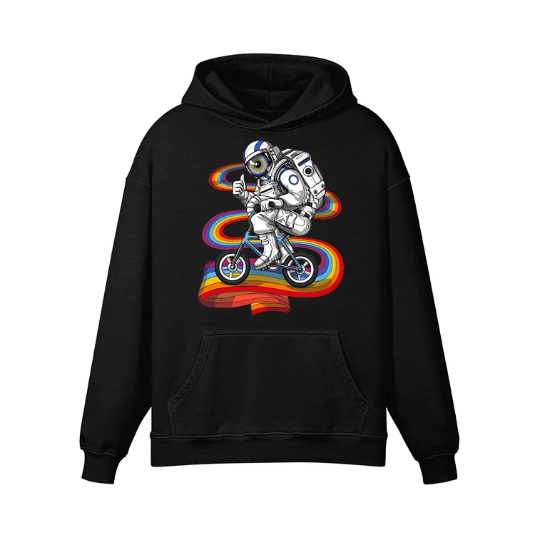 Psychedelic Astronaut Riding Bike Hoodie