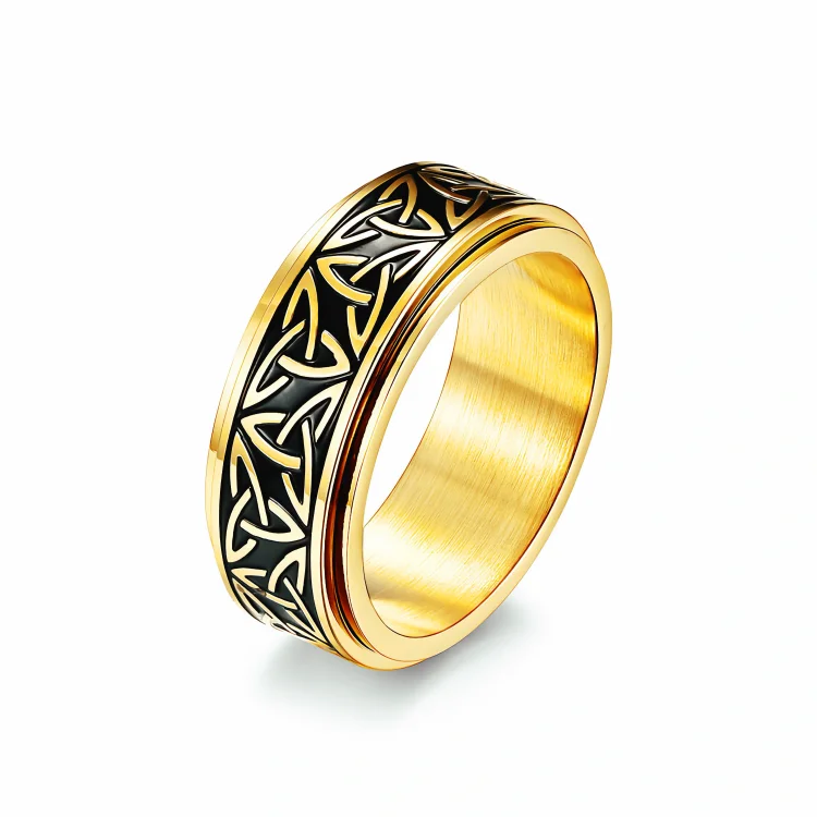 Source Celtic Triangle Knot Spinner Ring
