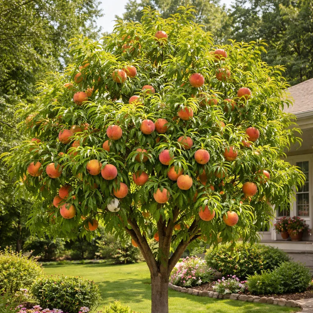 🔥 85K+ SOLD! 🍑 Heirloom "Honey Red" Dwarf Peach Tree Live Seeds
