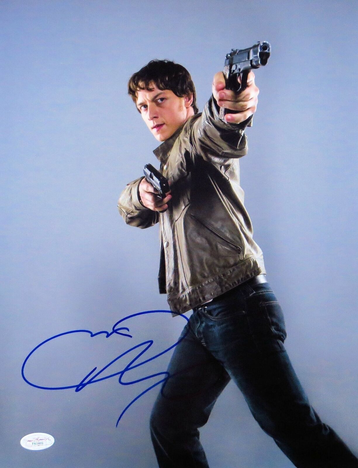 James McAvoy Signed Autographed 11X14 Photo Poster painting Wanted Pose w/Guns JSA F60869