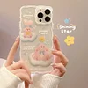 Transparent Cartoon Prints Silicone iPhone 15 Plus Cases For Girls