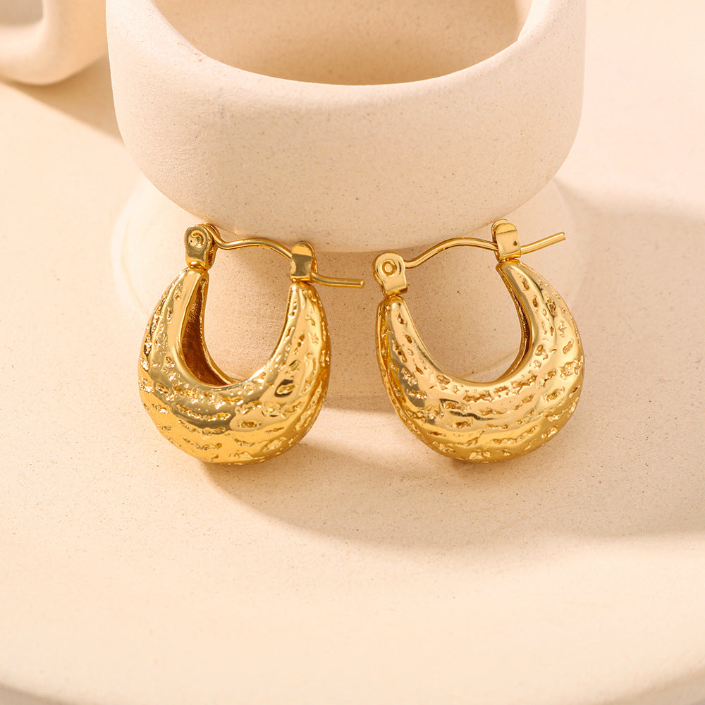 IG Style U-Shape U-Shape Stainless Steel Electroplating Earrings