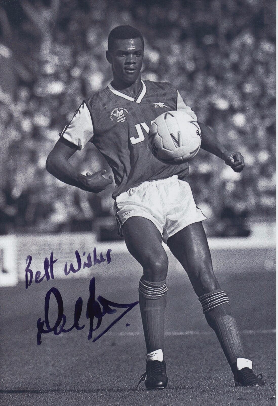 Paul Davis Hand Signed Arsenal 12x8 Photo Poster painting 1.