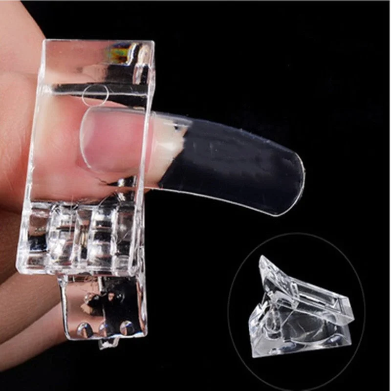 5Pcs Nail Tip Clips Acrylic Quick Building Poly UV Builder Gel Assistant Tool DIY Manicure Plastic Extension Clips Nail Art Tool-Nail Inspo