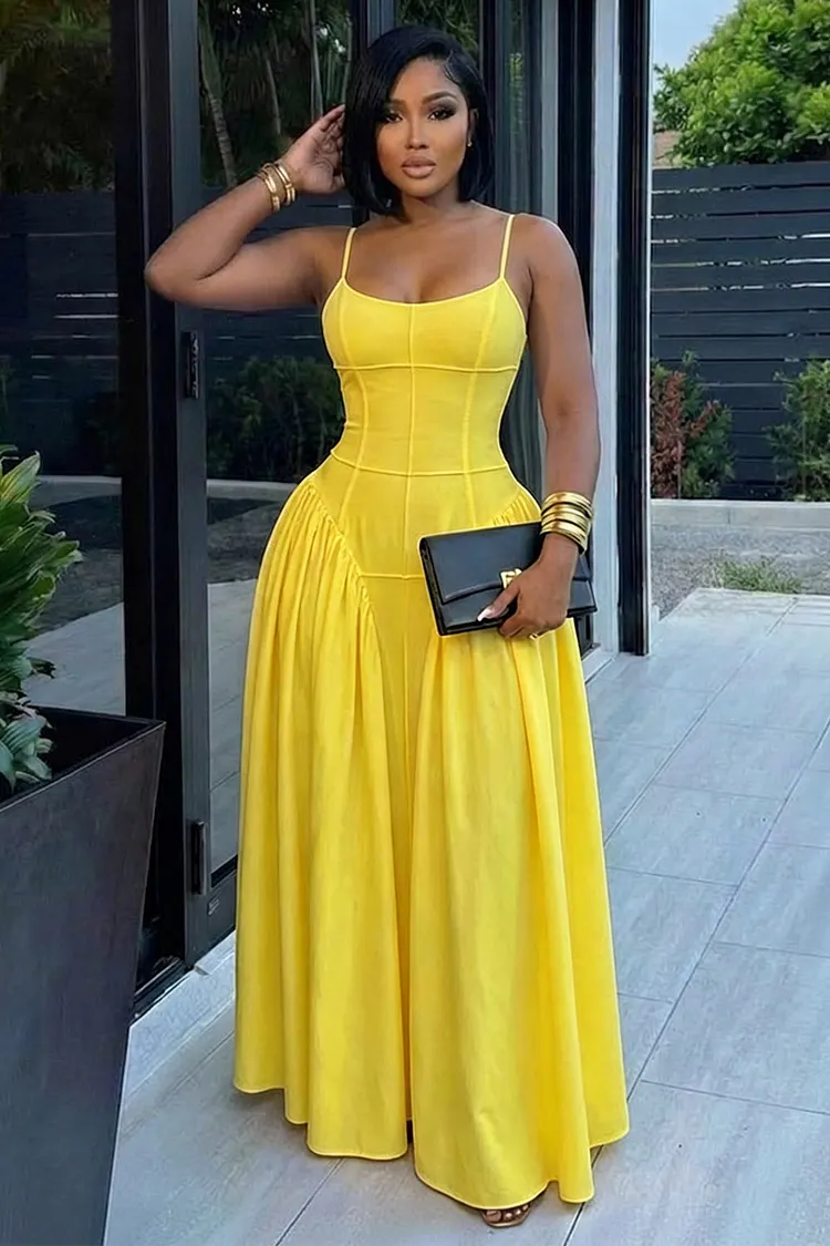 casual strap dress Women Spaghetti Strap Casual Maxi Dresses Sleeveless Bandage Dress Bodycon Dress