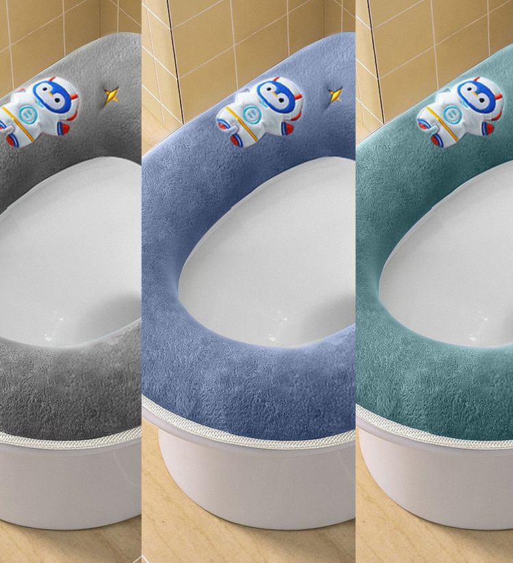 Plush Washable Toilet Seat Cushion with Hanging Loop