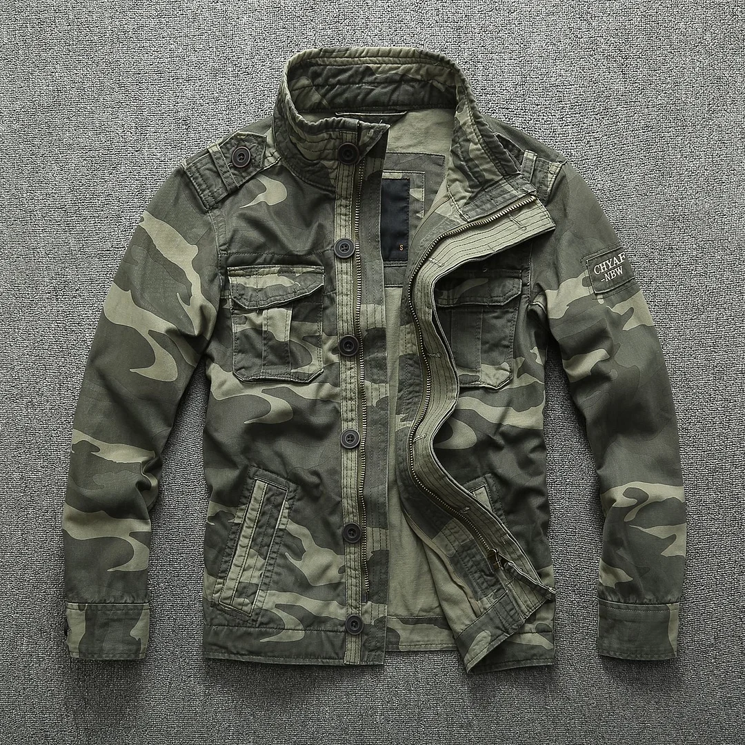 Men's Camouflage Casual Denim Jacket