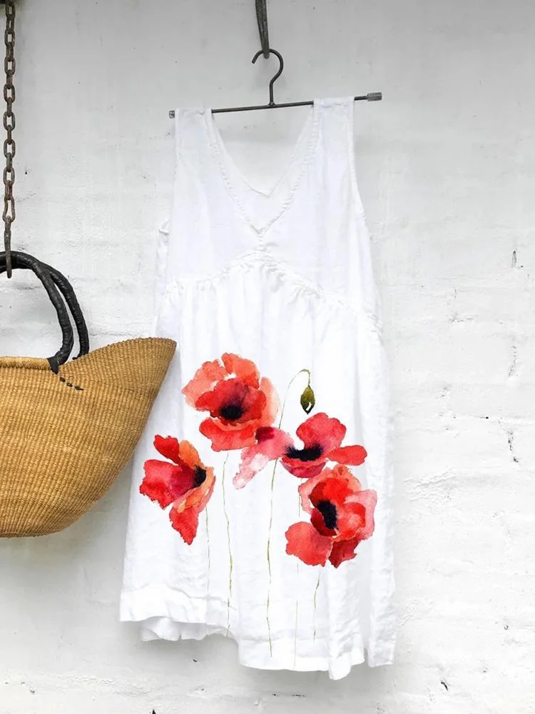 Floral Print Casual Loose Dress