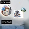 Acryl Hund und Blume Wandröhre Vase - 5d DIY Handwerk Anhänger