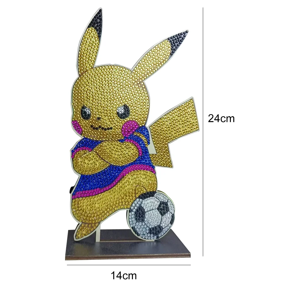 DIY Pikachu Wooden Table Ornament Art Crafts Single Sided Home Decoration