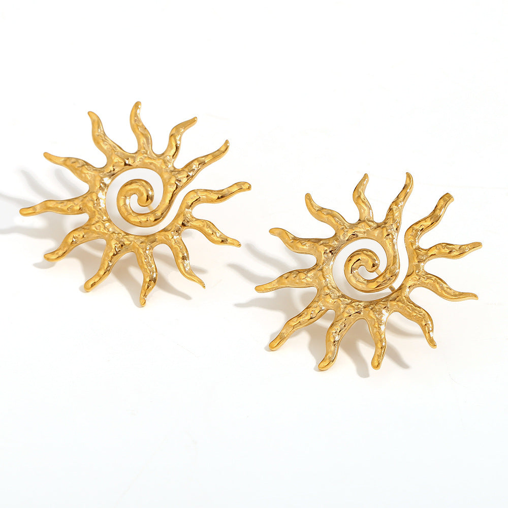 Personalized Popular Earrings Stainless Steel 18K Gold Plated Flower Frame Circle Pearl Earrings For Women