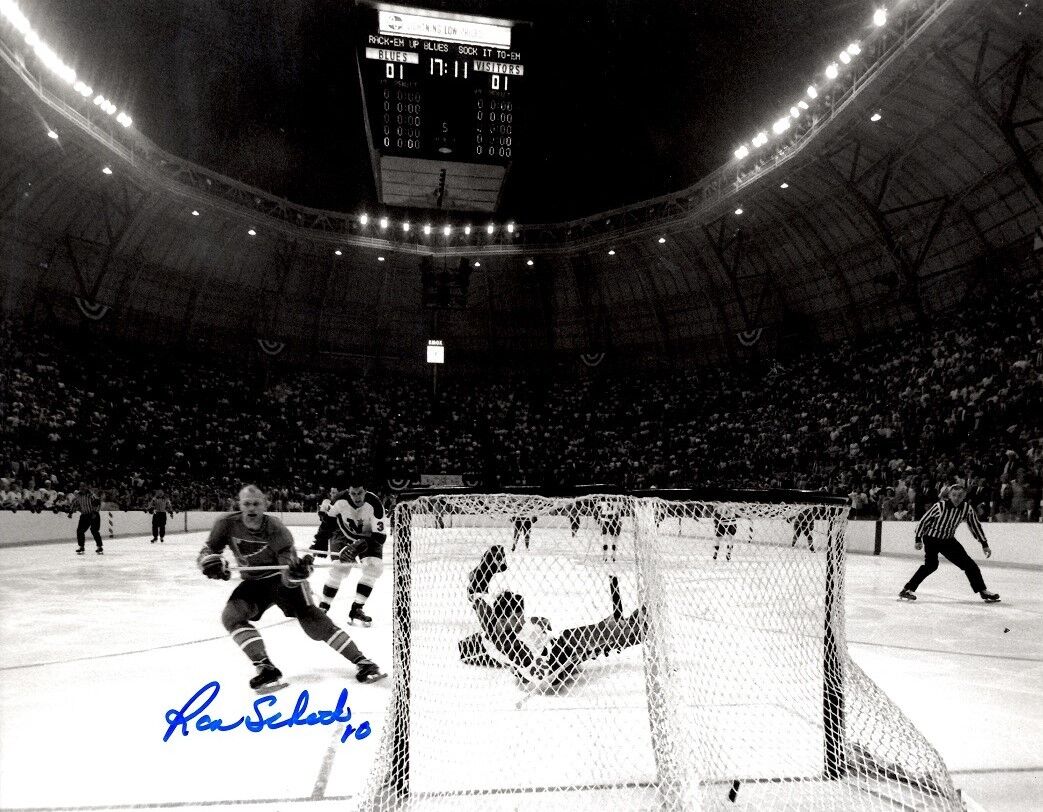 Signed 8x10 RON SCHOCK St Louis Blues Autographed Photo Poster painting - COA