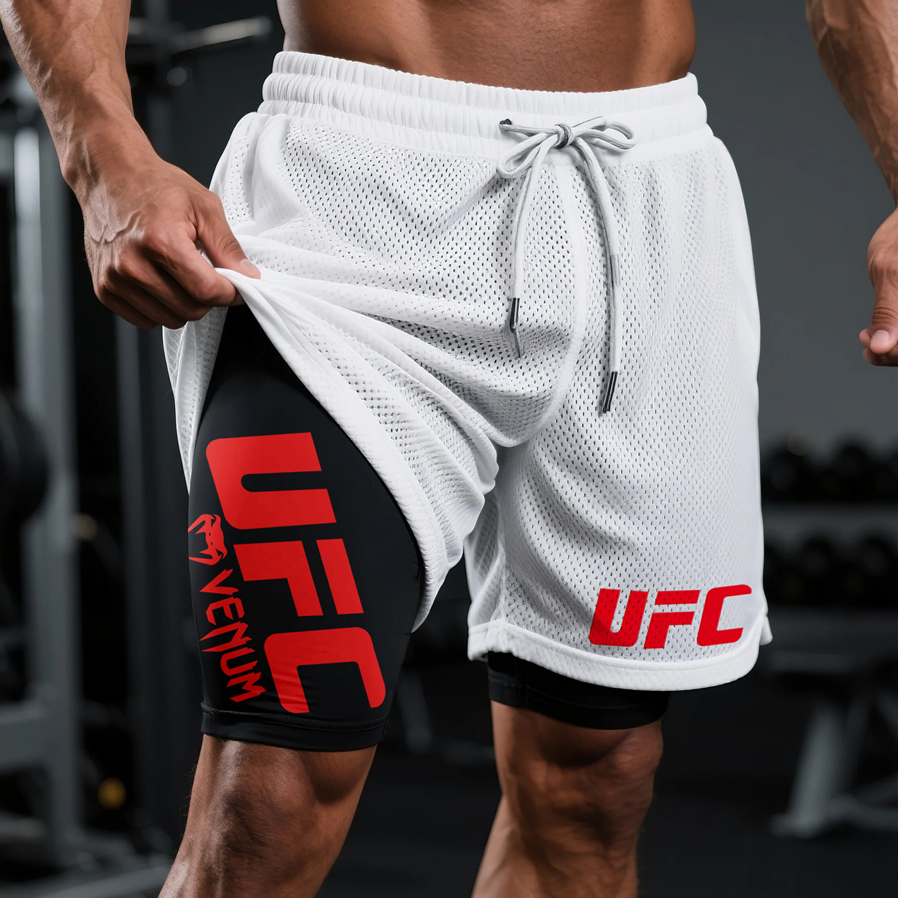Fitness Double Mesh Shorts Everyday Basic Shorts Ultimate Fighting Double Shorts / TECHWEAR CLUB / Techwear