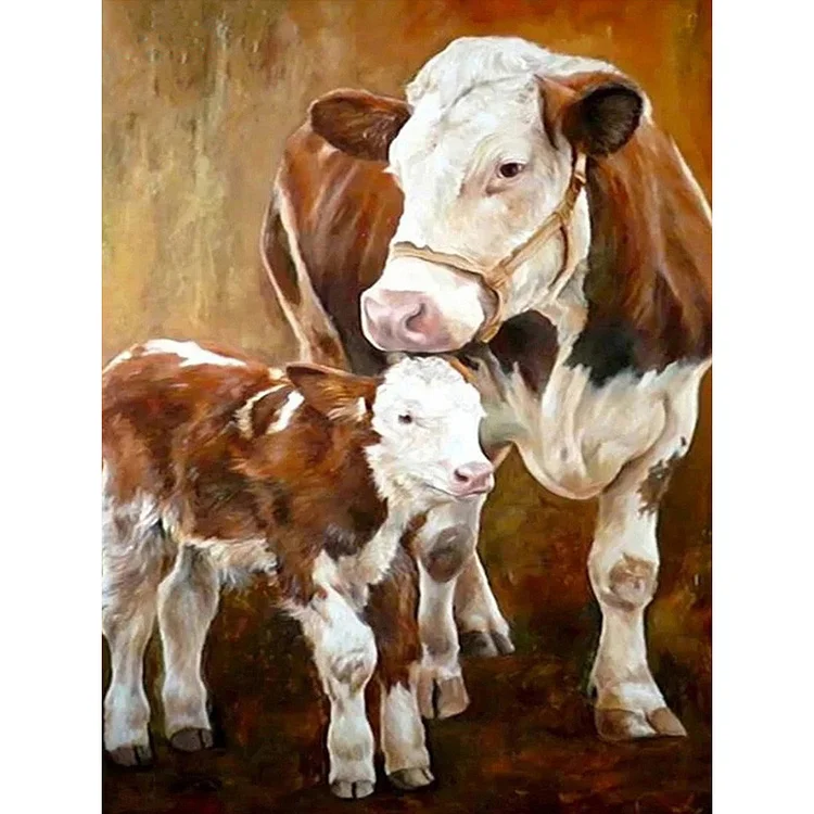 Diamond Painting Round Rhinestones Cow