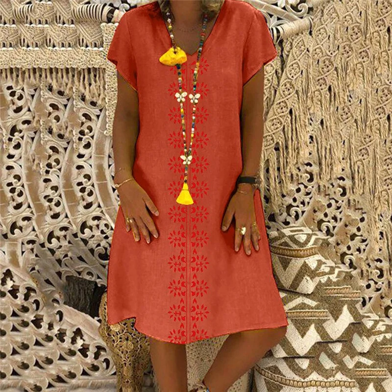 yvlvol V-neck plus size 5XL casual women dress female vestidos short-sleeved printed sexy dress 2019