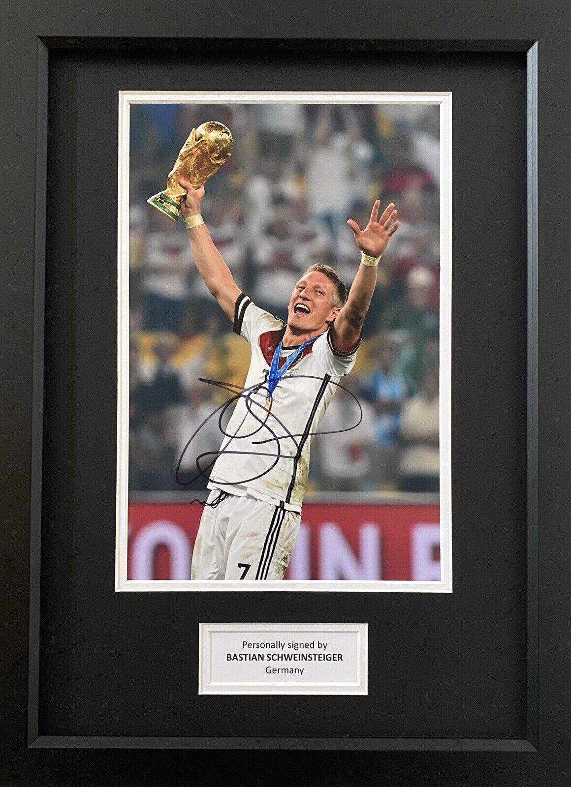 Bastian Schweinsteiger Genuine Hand Signed Germany Photo Poster painting In A3 Frame Display