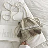 Indie Cotton Knitting Tassels Women's Cross Shoulder Bucket Bag