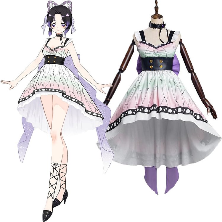 Kochou Shinobu Demon Slayer Lolita Dress Cosplay Costume Halloween Carnival Suit