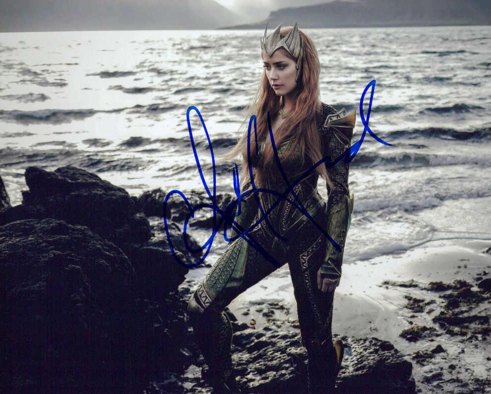 Amber Heard (Justice League) signed authentic 8x10 Photo Poster painting COA