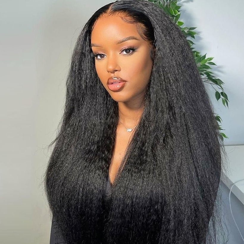 Soft And Fluffy Kinky Straight Virgin Hair Lace Frontal Wig