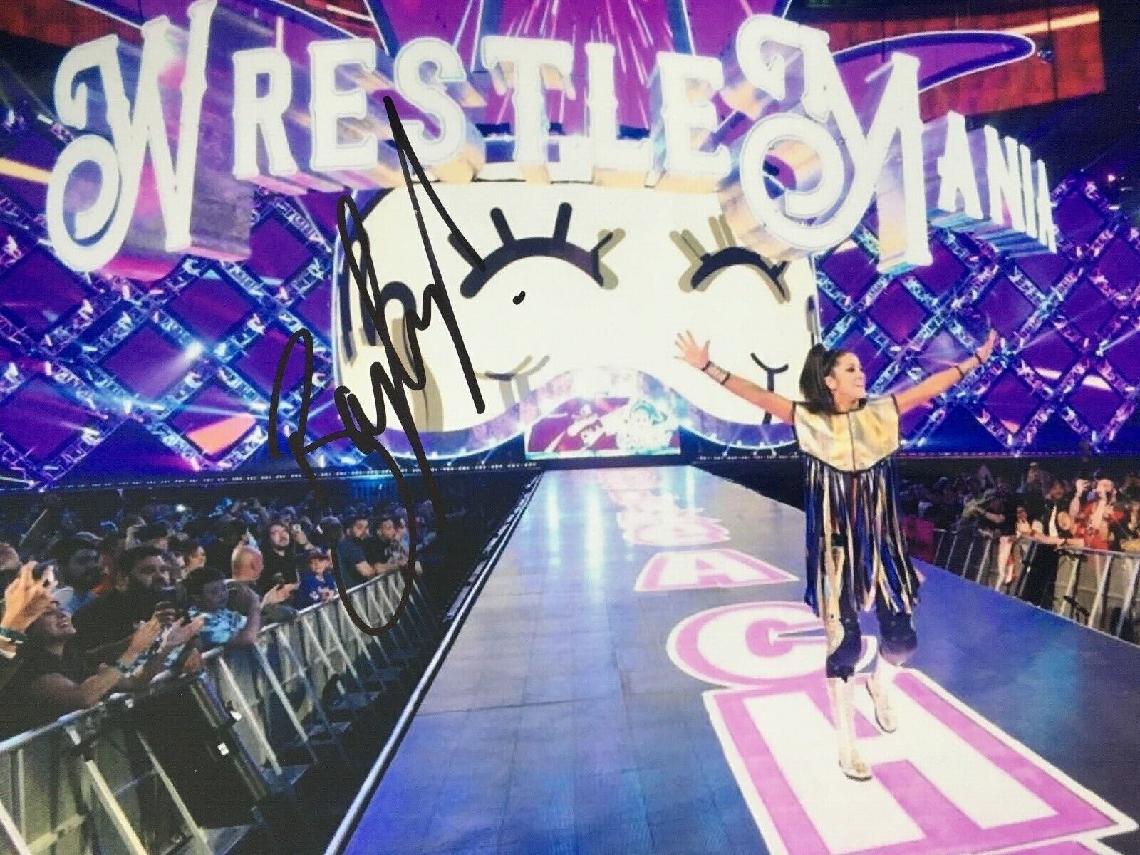 BAYLEY - AMERICAN PRO WRESTLER - SUPERB SIGNED COLOUR Photo Poster painting