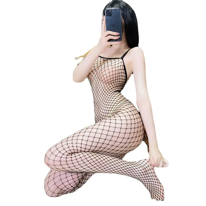 Churchf Shing Cloud Open Net Socks Women's Sexy Transparent Slings Hanging Neck Mesh Blind Club Lingerie Stockings