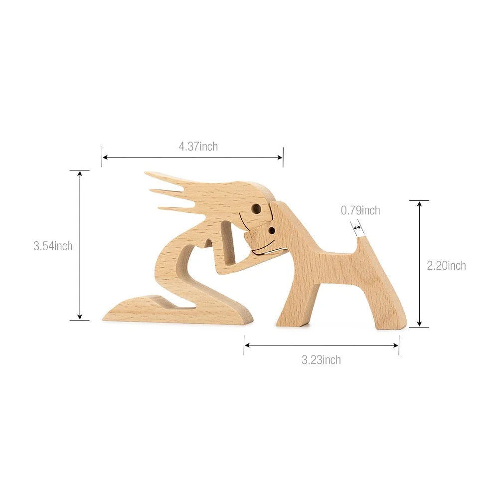 Adornos de madera Wooden Dog Craft Figurine Home Office Table Ornament Easter Decoration Love Dog Pet Lover Gifts oficina OEM 515-3