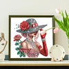 Lady Girl mit Zylinder - speziell geformtes Diamond Painting - 30*30cm