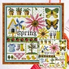 (Multi Style)Four Seasons Of Spring-Partial Embroidery 2 Strands 14CT Counted Cross Stitch-26*26CM