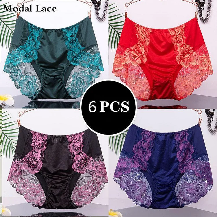 [6 PCS] Modal Lace Panties