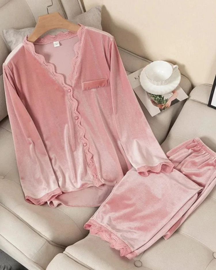 Gold Velvet Pajama Set