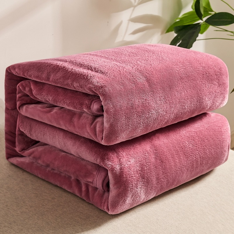 Electric-blanket-Flannel Blanket 180x200cm 200x230cm Winter Soft Warm Blankets Bedspread Coral Fleece Grey Pink Blue Blanket 150x200cm