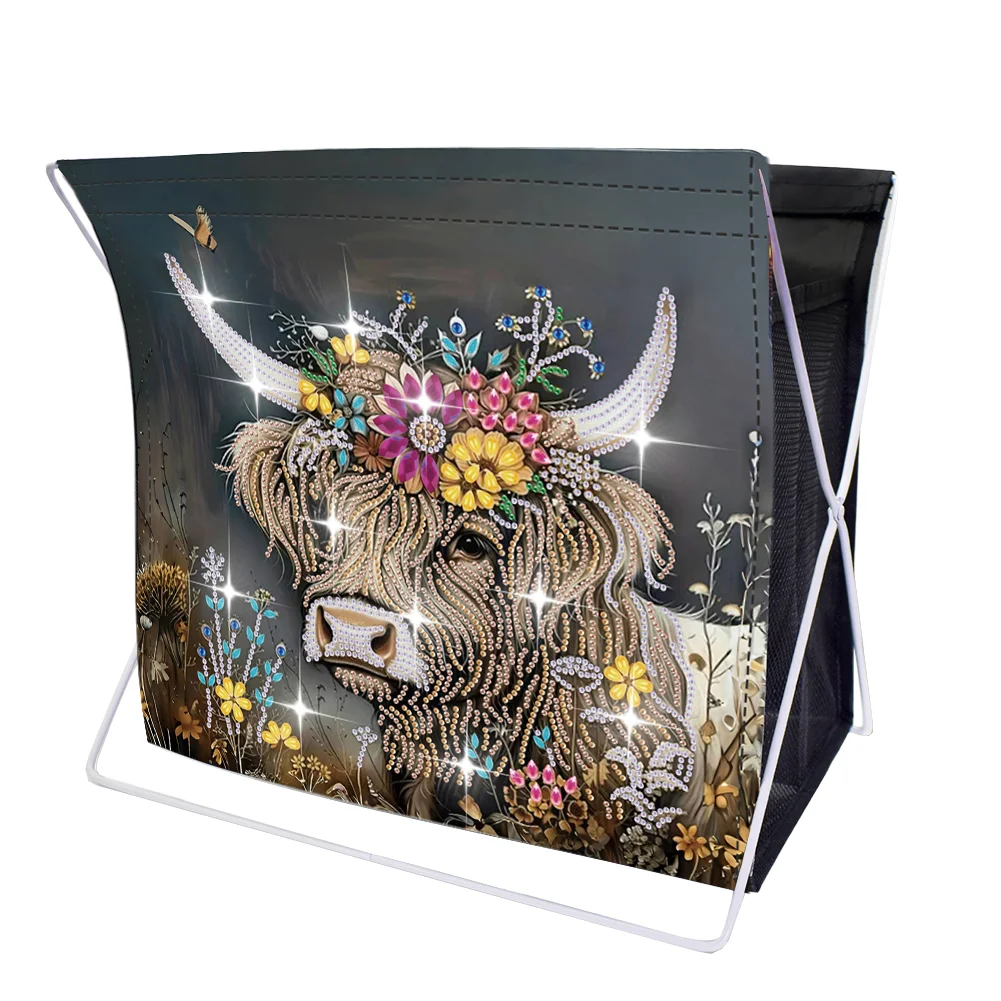 DIY Cow Special Shape Diamond Painting Sundries Storage Rack for Adults Kids