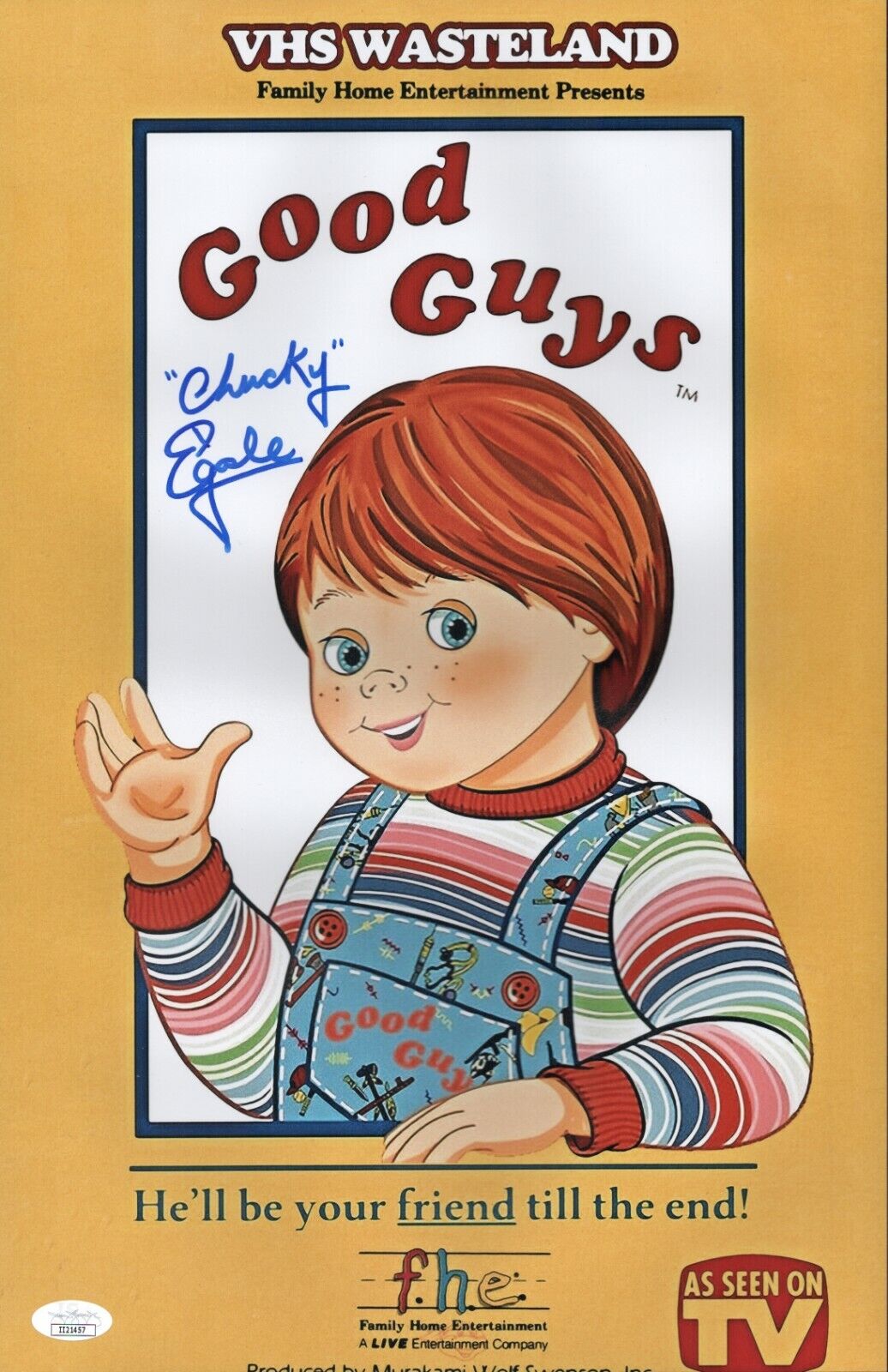 ED GALE Chucky Signed 11x17 Photo Poster painting Child's Play In Person Autograph JSA COA Cert