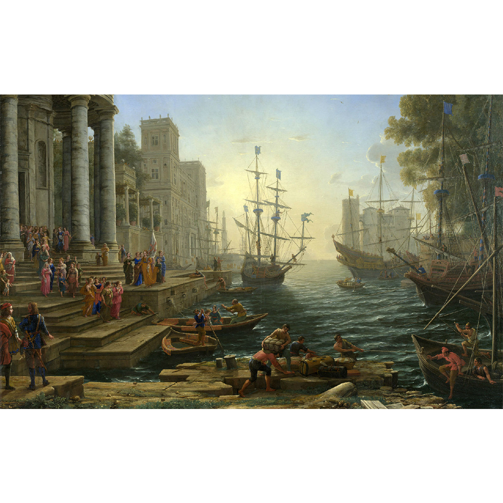 

45*35CM - Round Drill Diamond Painting - Warship Sea Landscape, 501 Original