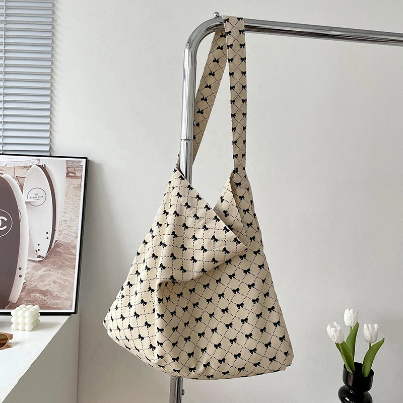 Niche Canvas Bag For Women 2024 New Summer Korean Style Design Sense High Quality Artistic Floral Canvas Bag