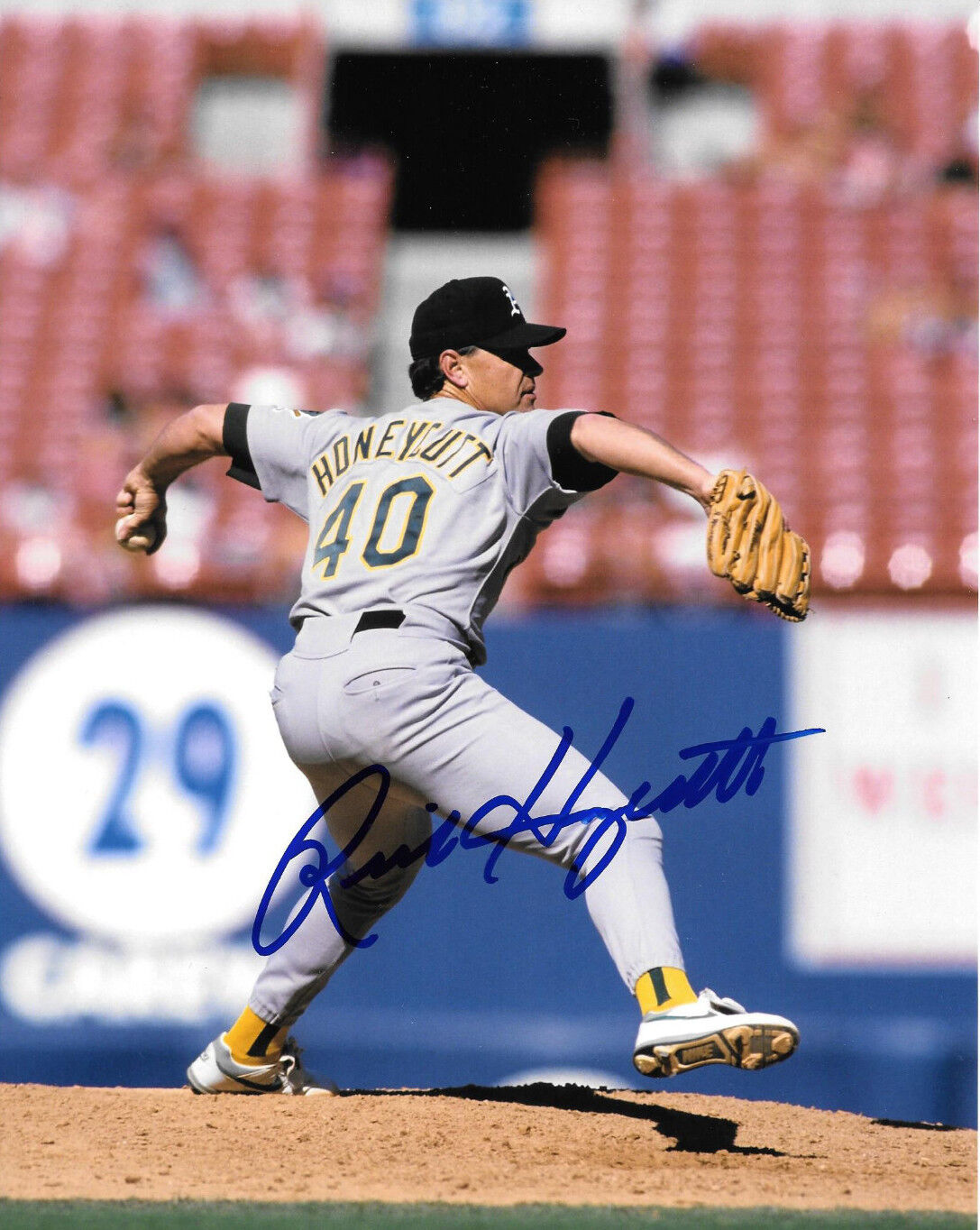 **GFA Oakland Athletics * RICK HONEYCUTT * Signed 8x10 Photo Poster painting MH4 COA**