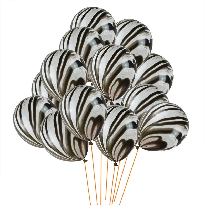 10Pcs Blue Pink Agate Marble Balloons Colorful Latex Air Balloon for Baby Shower Birthday Party Decor Kids Party Supplies 12