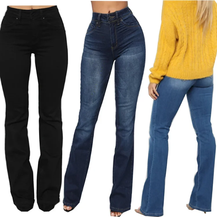 Classic High-Rise Washed Bootcut Jeans