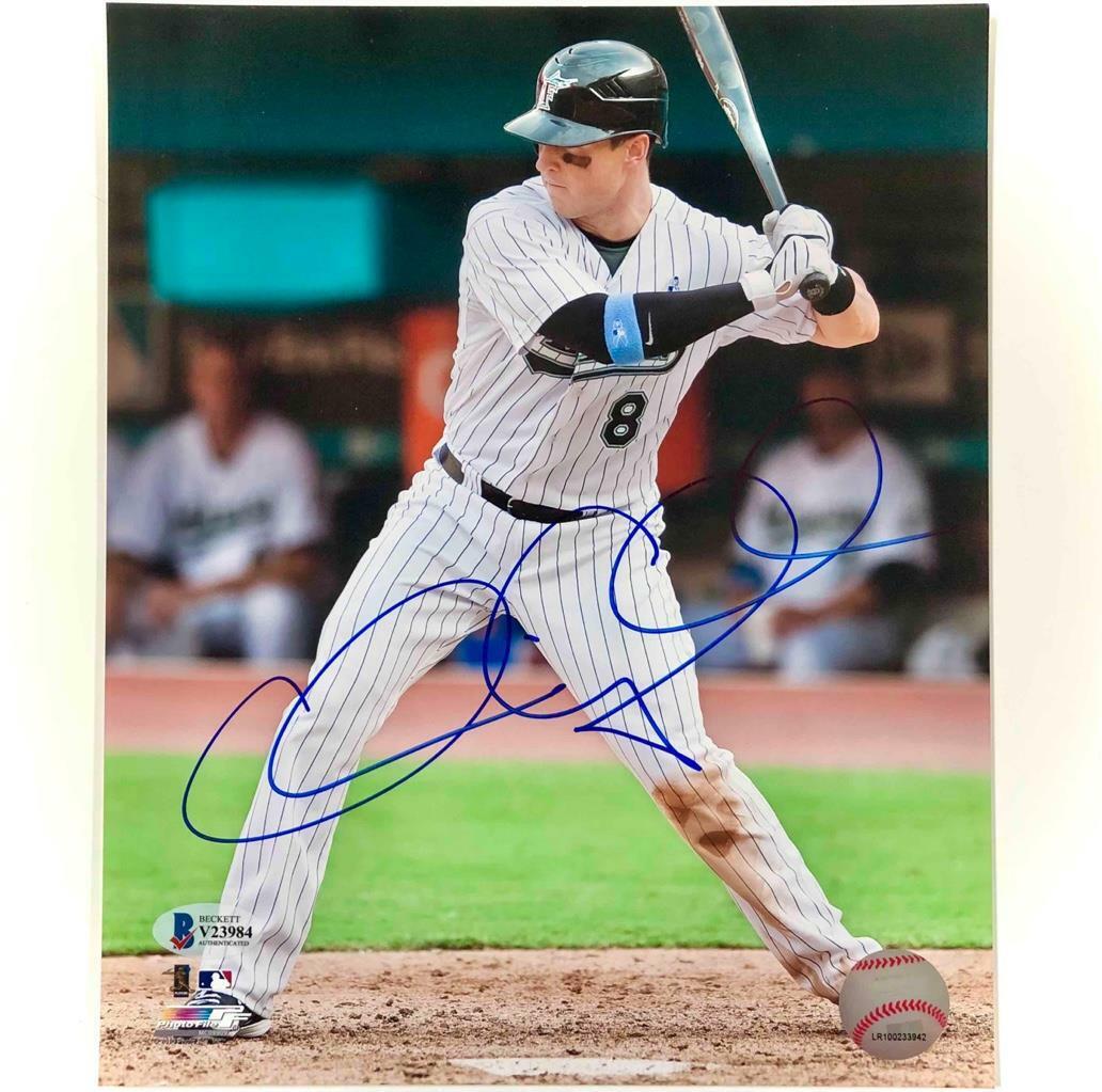 2009 NL ROY Chris Coghlan signed Florida Marlins 8x10 Photo Poster painting BAS COA Beckett auto