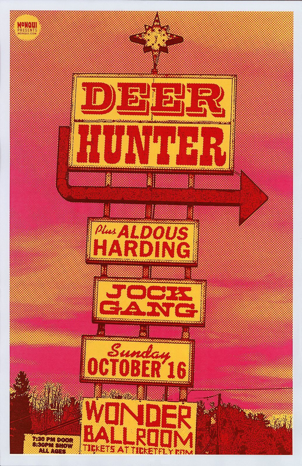 DEERHUNTER 2016 Gig POSTER Portland Oregon Concert