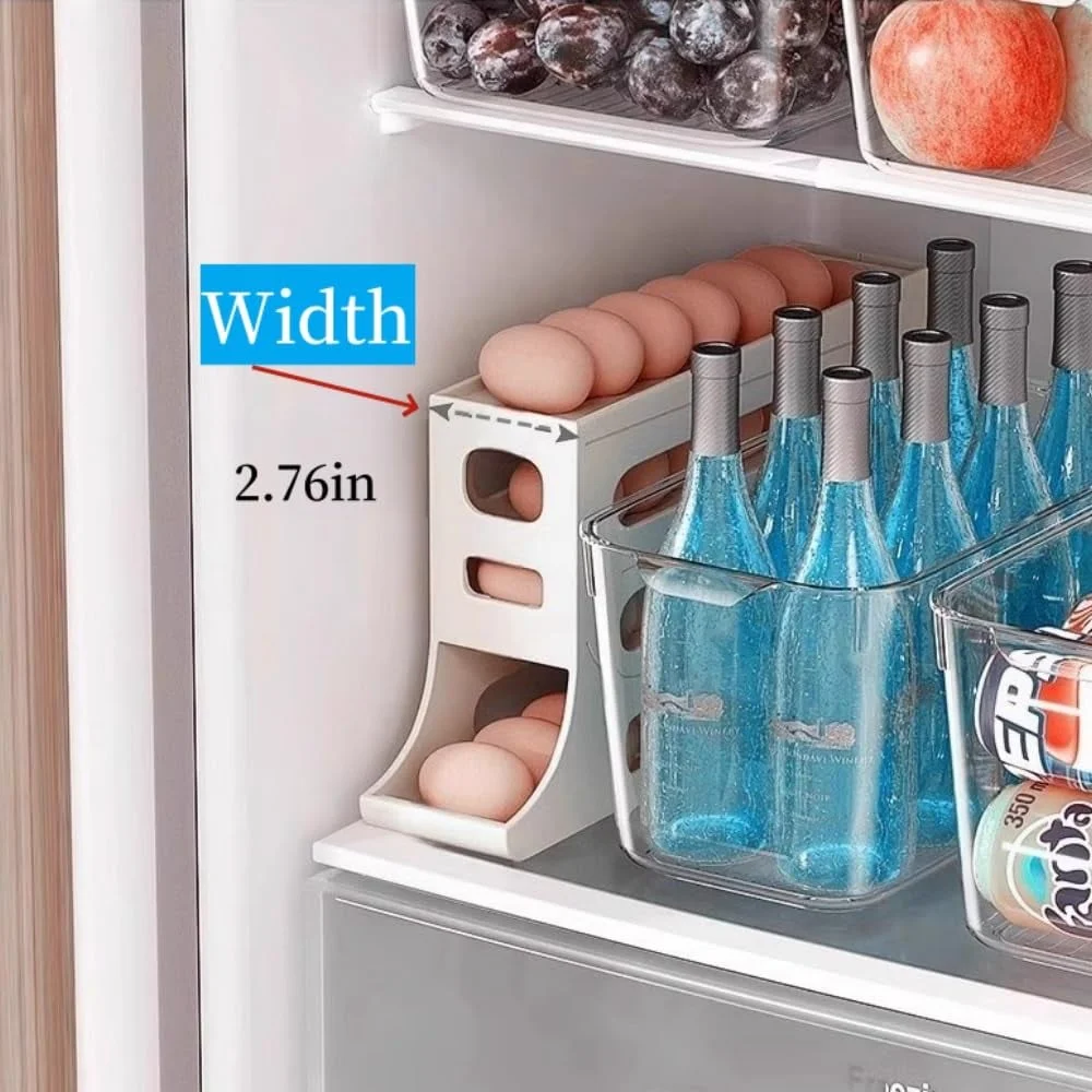 Egg Holder for Fridge. Eggs Dispenser Auto Rolling
