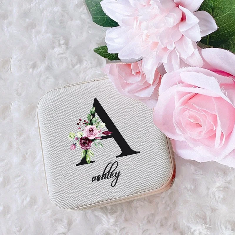 Personalized Jewellery Box Anniversary Bride Bridesmaid Girlfriend Bachelorette Party Gift Custom Name Travel Jewelry Case