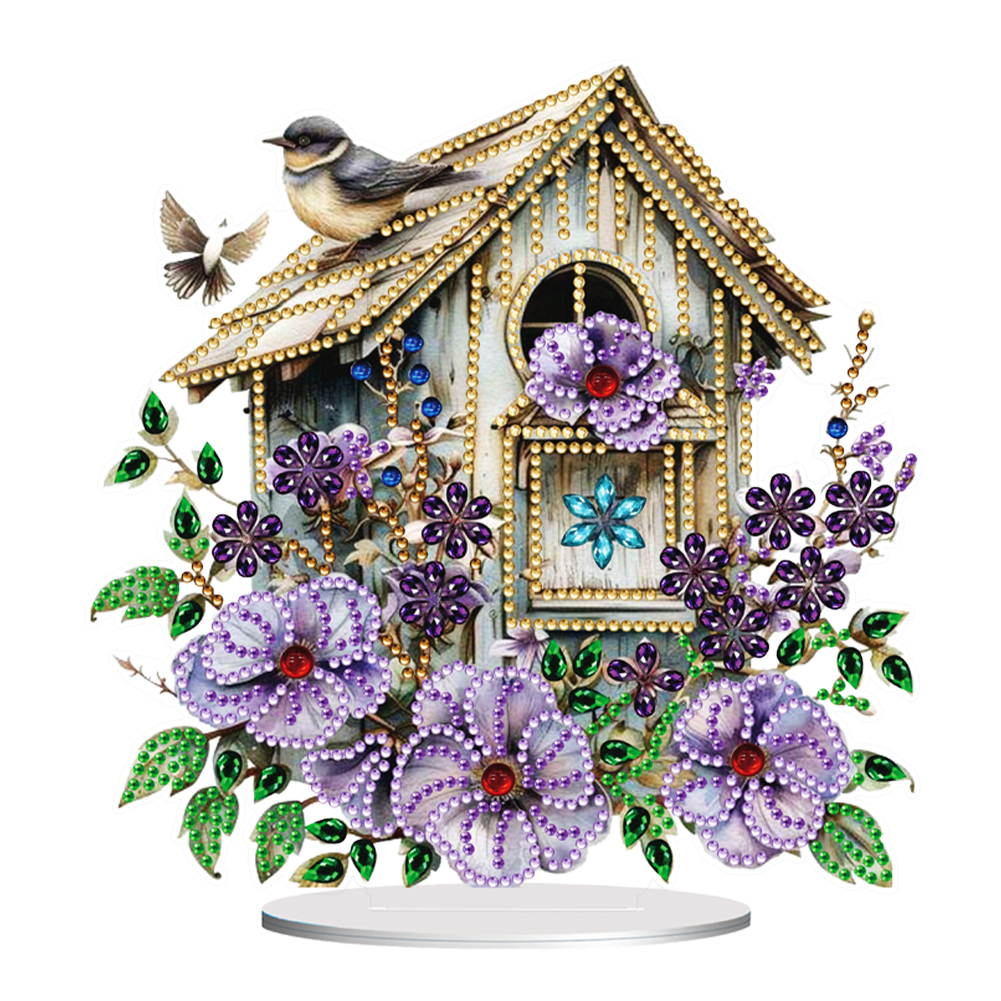 Acrylic Special Shape Bird House Diamond Painting Desktop Ornaments for Home
